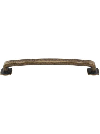 Belcastel Flat-Bottom Cabinet Pull - 6 1/4 inch Center-to-Center in Distressed Antique Brass.